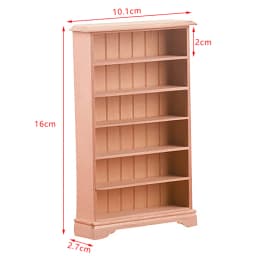 1/6 1/12 Dollhouse Miniature Bookcase Storage Rack Mini Wood Cherry Display Shelf Cabinet Cupboard Doll House Furniture Model