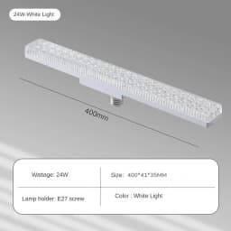 E27 LED Lamp Strip Tube Lighting Ac85-265V 18W/24W 6000K Bulb Adjustable Direction 360° Indoor Cold White Long Crystal Bulb