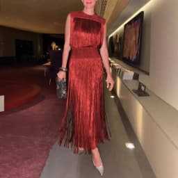 LGRQ 2026 new autumn and winter stand collar sleeveless tassels slim pullover high waist dress female vestido