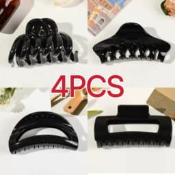 4PCS Multi Style Pink Soft Silicone Hair Claw Clip,Super-safe Head Protection,Flexible Banana Clip for Women Hair Accessories