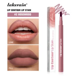 Lakerain Lip Contour Lip Stain Pen Smudge-proof Non-stick Cup Moisturizing Lip Makeup Cosmetic 2-in-1 Lip Stain & Liner