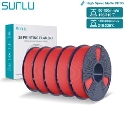 SUNLU High Speed Matte PETG Filament 1.75mm High Toughness Easy Print Fast 3D Printing Material Durable Smooth Finish 1KG Spool