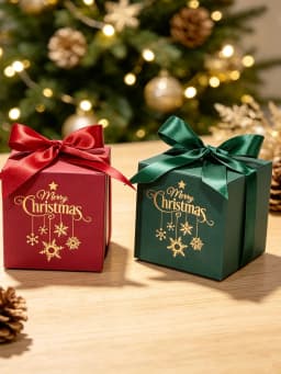 Christmas square paper gift box, Christmas candy chocolate Dim sum gift box, holiday party gift gift box decoration