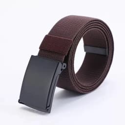 Stylish Classic Nylon Rubber Stretch Casual Versatile Belt; Sturdy, Durable, Minimalist Flap Elastic Smooth Buckle Men's Belt