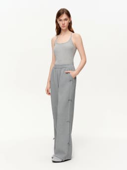 DUSHU 【Tie of Hearts】Sweet & Chic Bow-Decorated Wide Leg Pants New Spring 2026 Collection Women's High-Waisted Casual Pants