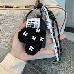 Heart Shaped Leather Plush Silicone Cord Chain Key Pendants Women Charm Bag Pendant Couple Key Ring Kid Toy Gift Key Jewelry
