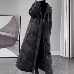 2026 Fashion Down Cotton-padded Jacket Women's Winter X-long Parkas Thicken Warm Top Hooded Coat Loose A-line Quilted Outerwear