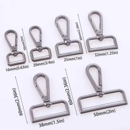 5pcs Metal Swivel Snap Hooks Lobster Lanyard Clasp for Strap Push Gate DIY Crafts Keychains Jewelry Purse Bag Making