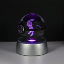 Pokemon 3D Crystal Ball Pikachu Gengar Eevee Mewtwo Anime Game Pokeball Led Night Light Base Kids Birthday Gift Home Decoration