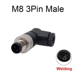 M8 Sensor Connector Waterproof Male&Female Plug Straight Angle Screw Threaded Coupling 3Pin 4Pin