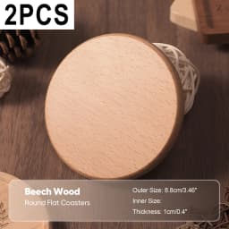 2PCS Wooden Coaster Tea Coffee Cup Pad Walnut Durable Heat Resistant Round Bowl Teapot Mat Home Wood Placemats Decor Coasters