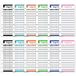 2024 New PU Leather Notebook A6 Binder DIY Planner Organizer 8 Zipper Pockets 12Pcs Budget Sheet 2Pcs French Alphabet Stickers