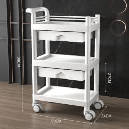 Barbershop Trolley with Wheels Multi-Layer Storage Rack High Load Capacity Durable 360°Rolling Workbench for Salon Spa Tattoo