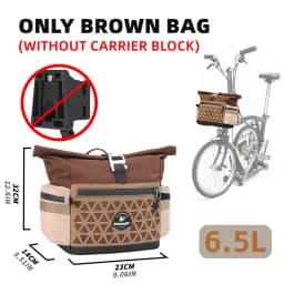 Rhinowalk Bicycle Front Tube Bag 6.5L Waterproof Quick Release Commuting Handlebar Storage Basket Shouler Pack With Rain Cover