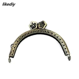 1 Piece 8.5 CM Antique Bronze Semicircle Metal Purse Frame Kiss Clasp Handle For DIY Bag Accessory