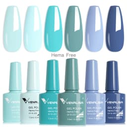 Rose Rubber Base Venalisa Nail Gel Polish 6pcs/Kit HEMA FREE Jelly Pink Color Self Leveling Gel Long Wear Nail Manicure Set