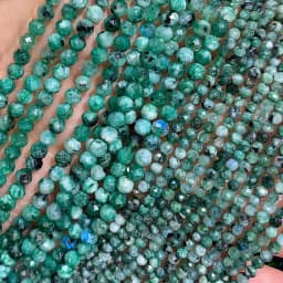 2 3 4MM Faceted Stone Beads Natural Apatite Agate Jade Amethyst Tourmaline Round Spacer Beads for Jewelry Making Diy Bracelet