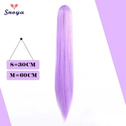 Snoya 60cm/30cm Synthetic Versatile Long Straight Claw Clip Ponytail Extensions for Ancient Costume Design Red Purple Pink Blue