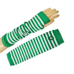 Men Women's Summer Winter Long Knitted Stripe Hip-Hop Emo Gothic Lolita Black Fingerless Gloves Girls Boys Arm Warmers Gloves