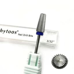 HYTOOS 5 in 1 Carbide Bit 3/32 Two-Way Tapered Nail Drill Bits   Straight Cut Milling Cutter For Manicure Nails Accessories