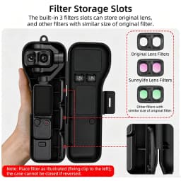 Hard Case for DJI Osmo Pocket 4P,Gimbal Screen Protective Cover with Built-in Filter Storage Pocket 4 Pro Accessories