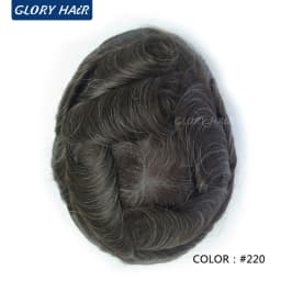 OS106 0.05-0.06mm Male Thin Skin Double Knot Hair Toupee 100% Density Indian Human Hair Prosthesis For Bald Men Hair Loss