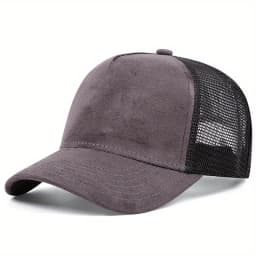Unisex 5 panel Mesh Suede Trucker Hat Men Baseball Cap Spring Summer Breathable Sports Hats