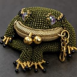 Kiss Lock Small Pouch Cute Amphibian Accessory Container for Daily Carry Handheld Ring Pendant Decoration