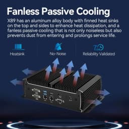 XCY X89 Industrial IPC Fanless Mini PC Intel I7-1165G7 6x COM RS232 RS485 2x Mini PCIe WiFi SIM 4G LTE CAN-Bus Windows Linux