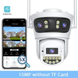 BESDER 15MP Wifi IP Camera PTZ 10MP Three Screen 180° Wide Angle Outdoor Auto Tracking 8MP CCTV Security Protection O-Kam Pro