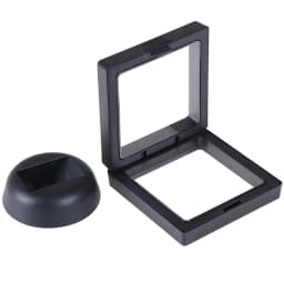70*70mm Black 3d Floating Jewelry Coin Display Frame Holder Box Case W/ Stand High Quality