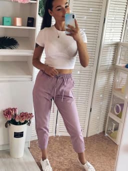 Women Spring Summer Pants Cotton Solid Elastic Waist Candy Colors Harem Trousers Casual Female Pants
