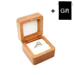 Personalized Natural Wood Ring Box Jewelry Ring Proposal Engagement Wedding Organizer Golden Marriage Lover Anniversary Gift