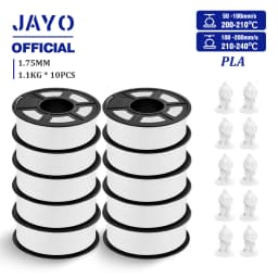 JAYO PLA Filament 1.75MM 10Rolls/set PLA 3D Printer Filament Multicolor For FDM 3D Printers Neatly Wound 3D Printing Materials