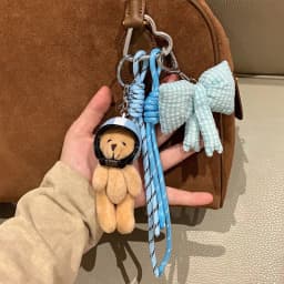 Heart Shaped Leather Plush Silicone Cord Chain Key Pendants Women Charm Bag Pendant Couple Key Ring Kid Toy Gift Key Jewelry