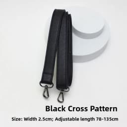 New Yu Black Leather Bag Strap Single Shoulder Crossbody Bag Long Strap School Bag Backpack Accessories Women's Bag Belt