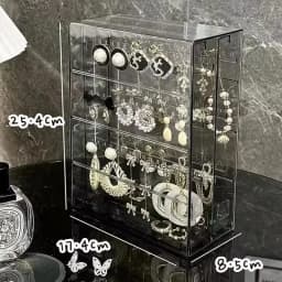 Transparent Jewelry Organizer Box Vertical Pulling Jewelry Box Dustproof Display Stand High-capacity Storage Hanging Accessories