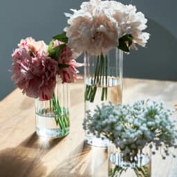 Ribbed Cylinder Glass Candle Holder Home Decor Pillar Candles Glass Vase Floating Candle Wedding Ornaments Tealight Candlestick