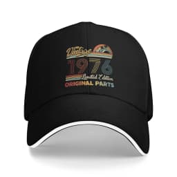 Born in 1976 vintage age 50 years old funny 50th birthday Accessories Men Women Baseball Caps Dad Hat Classic Travel Headwear