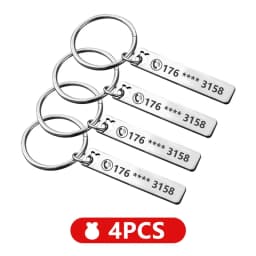 Stainless Steel Anti-lost  Customized Phone Number Key Chain for Women Men Personalized Laser Engraved Names  Bar Key Ring