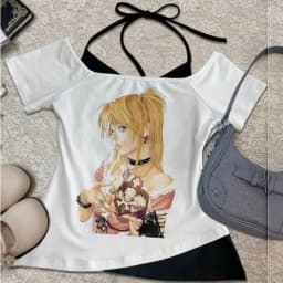 Death Note crop top female graphic goth party korean fashion anime t-shirt harajuku party gothic jojifuku