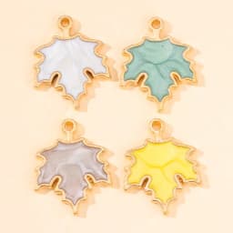 10Pcs 4 Colors New Enamel Maple Leaf Charm 19*24mm Pendant For DIY Necklace Earrings Keychain Jewelry Findings Making Wholesale