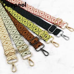 1Pc 38mm Jacquard Canvas Bag Strap for Women's Handbag Replace Handle 75~130cm Adjust Shoulder Straps Crossbody Bags Accessories
