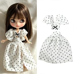 For Blythe Doll Outfit Clothes Luxury Checkered Coat Dress Set Sweet Princess Bowknot Skirt Clothing For Barbies OB24 Small 1/6
