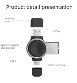 Watch Wireless Charger For Galaxy Watch3/4/5/6/7/8/9 FE Active1/2 Ultra1/2 Type-A Type-C Dock Station Charger Compact Design