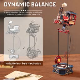 ROKR Wooden 3D Puzzle-Power Express Pendulum Balance Toy Model Building Kit DIY Gravity Swing Toys for Desk Decor Birthday Gift for Boys Adults
