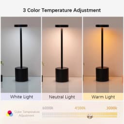 LED Touch Sensor Table Lamp 3Colors Adjustable Simple Rechargeable Desk Lamp Bedside Creative Ambient Light Bar Room Decor Light