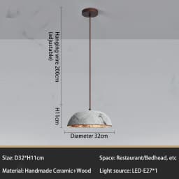 Classical Ceramic Pendant Light Coffee Shop Light Shop Lighting Tea Room Bar Table Lamp Retro LED Wooden Small Chandelier