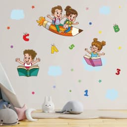 Kids room 3d number wall sticker self adhesive colorful wall art decal kindergarten school decoration