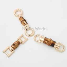 5-20-100 pieces 3 styles Real bamboo hanger connects handbags hand pull double round head bamboo buckles decoration